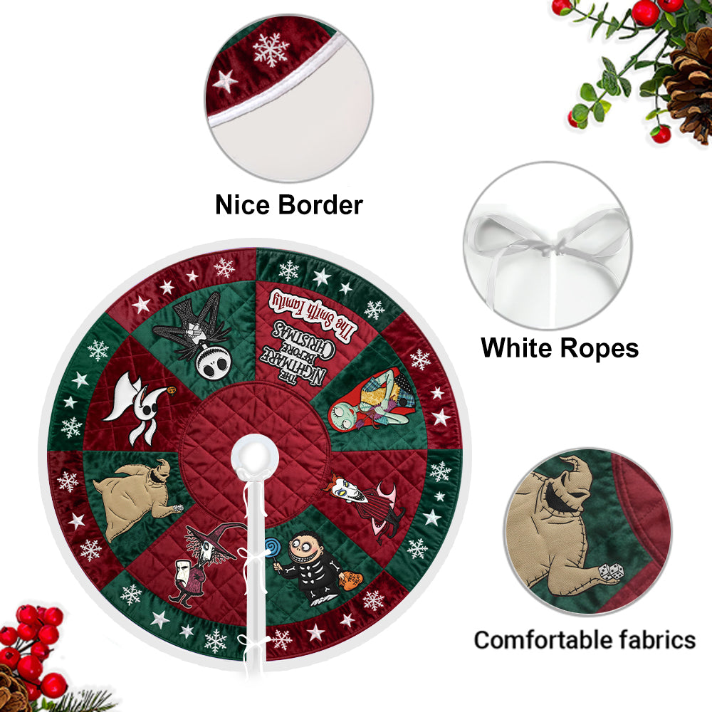 Personalized The Nightmare Before Christmas Tree Skirt for Family Gift Tree Skirt GradoCreations