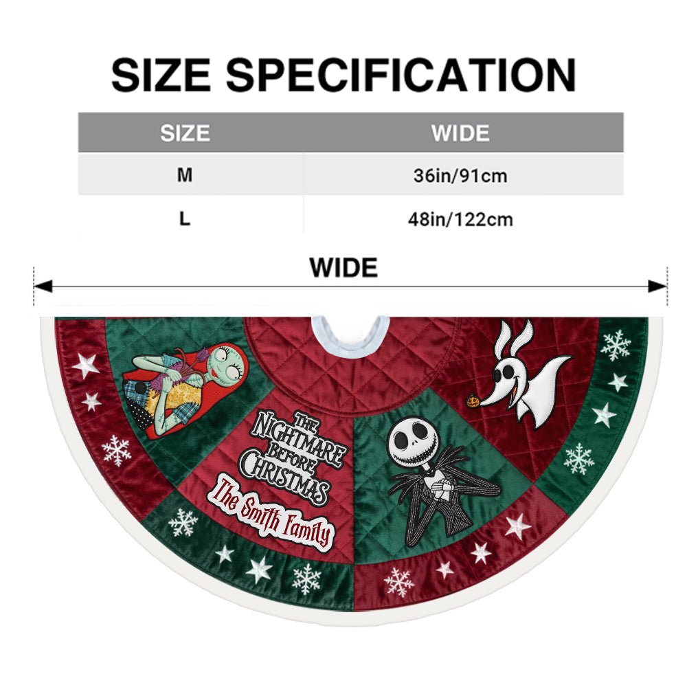 Personalized The Nightmare Before Christmas Tree Skirt for Family Gift Tree Skirt GradoCreations