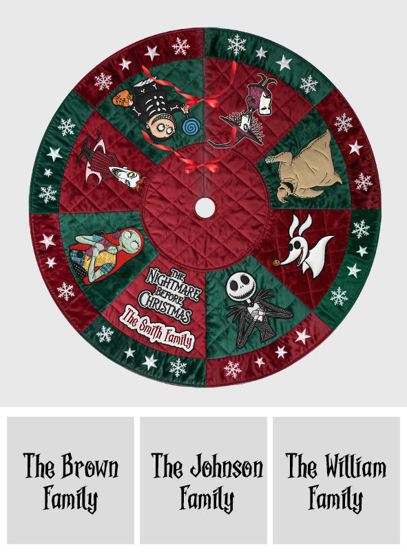 Personalized The Nightmare Before Christmas Tree Skirt for Family Gift Tree Skirt GradoCreations