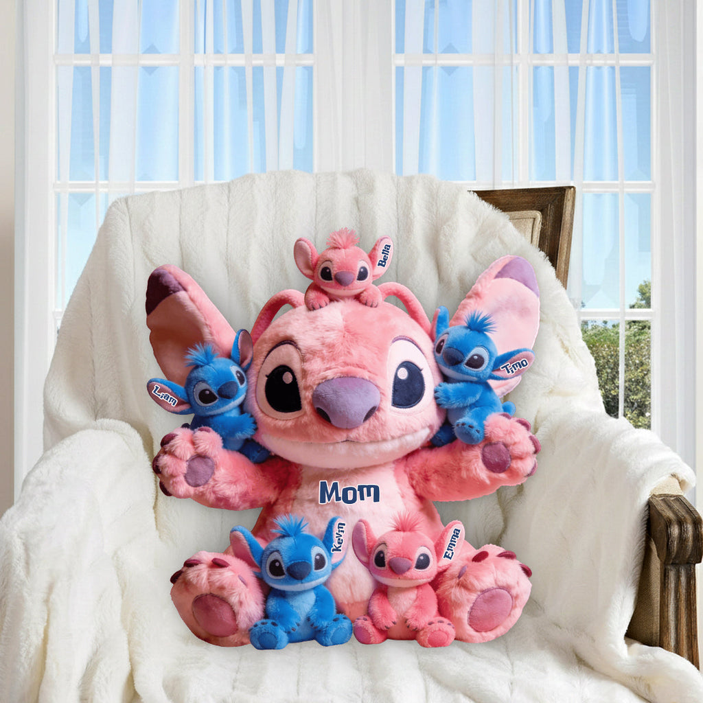Personalized Ohana Faux Fur Pillow Gift for Mom - Custom Shape Premium Faux Fur Pillow GradoCreations