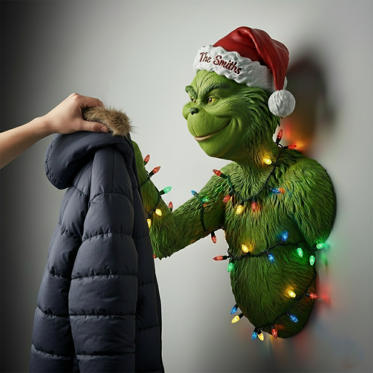 Personalized Grinch Christmas Shaped Hanging Organizer for Home Shaped Hanging Organizer GradoCreations