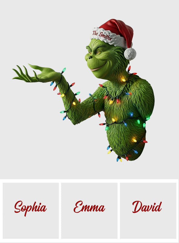 Personalized Grinch Christmas Shaped Hanging Organizer for Home Shaped Hanging Organizer GradoCreations