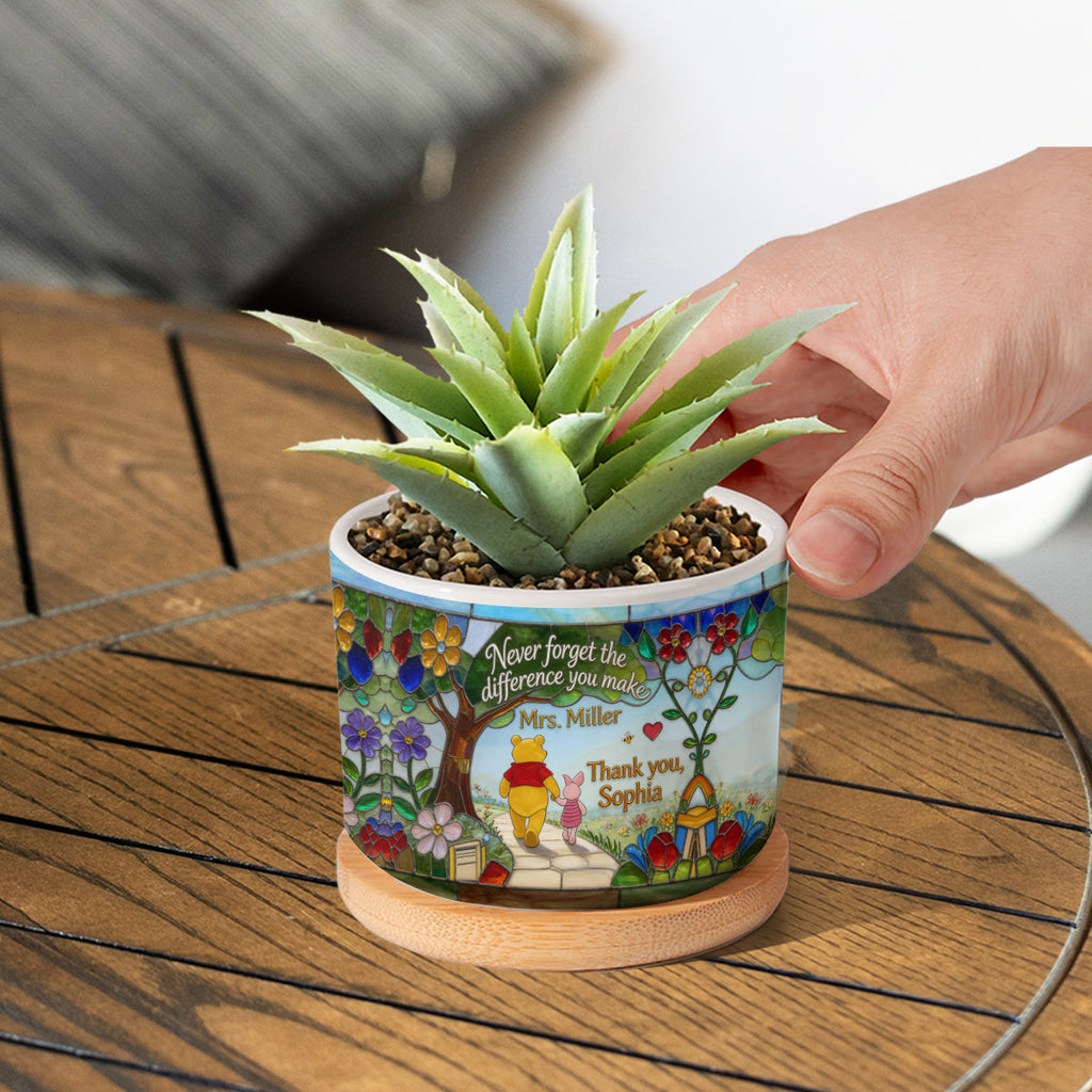 Personalized Ceramic Plant Pot for Teacher Gift Unique Design Ceramic Plant Pot GradoCreations