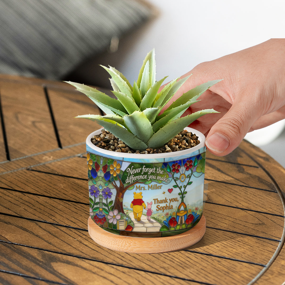 Personalized Ceramic Plant Pot for Teacher Gift Unique Design Ceramic Plant Pot GradoCreations
