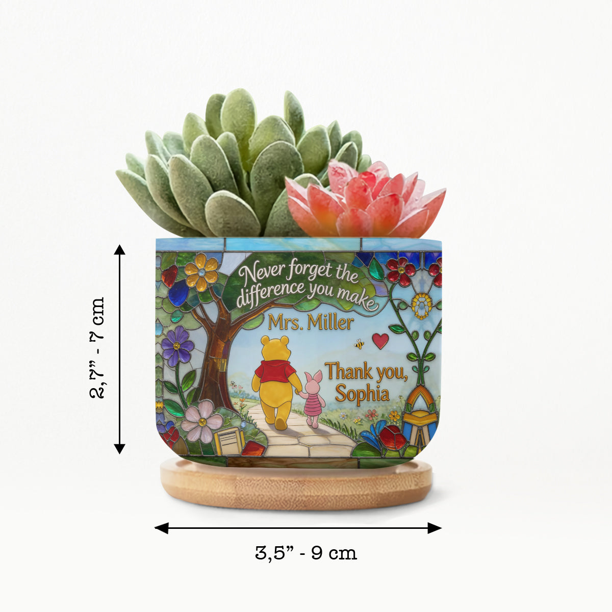 Personalized Ceramic Plant Pot for Teacher Gift Unique Design Ceramic Plant Pot GradoCreations