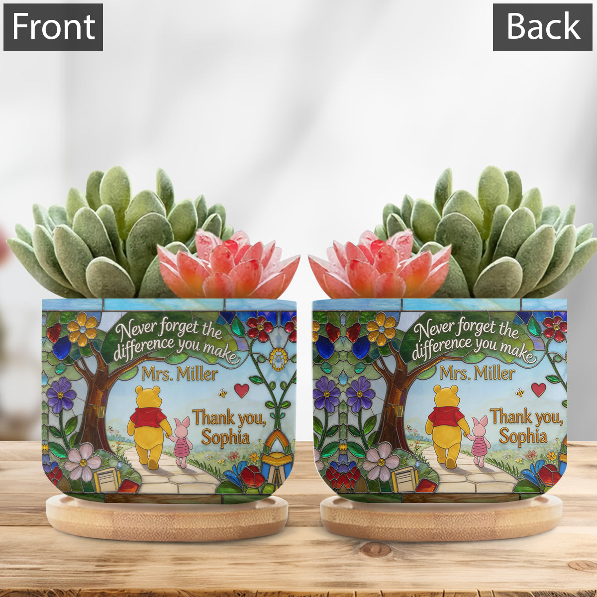 Personalized Ceramic Plant Pot for Teacher Gift Unique Design Ceramic Plant Pot GradoCreations
