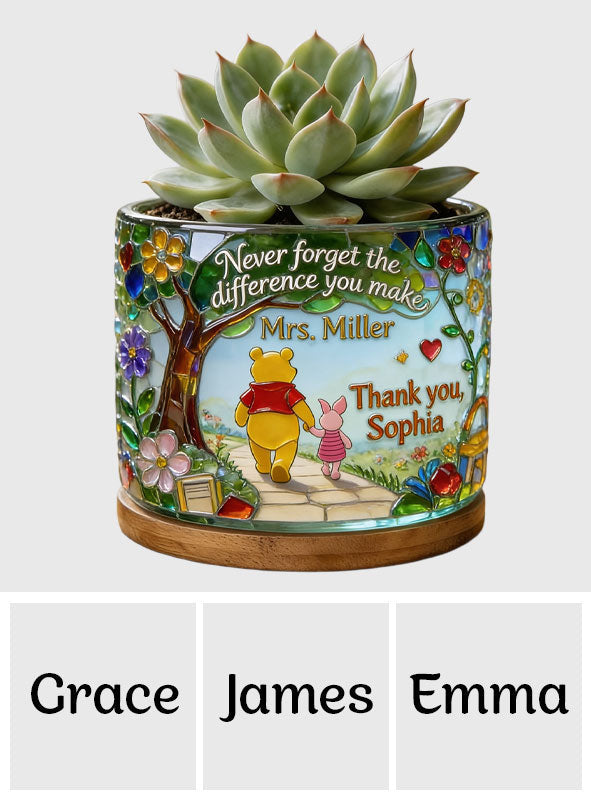 Personalized Ceramic Plant Pot for Teacher Gift Unique Design Ceramic Plant Pot GradoCreations