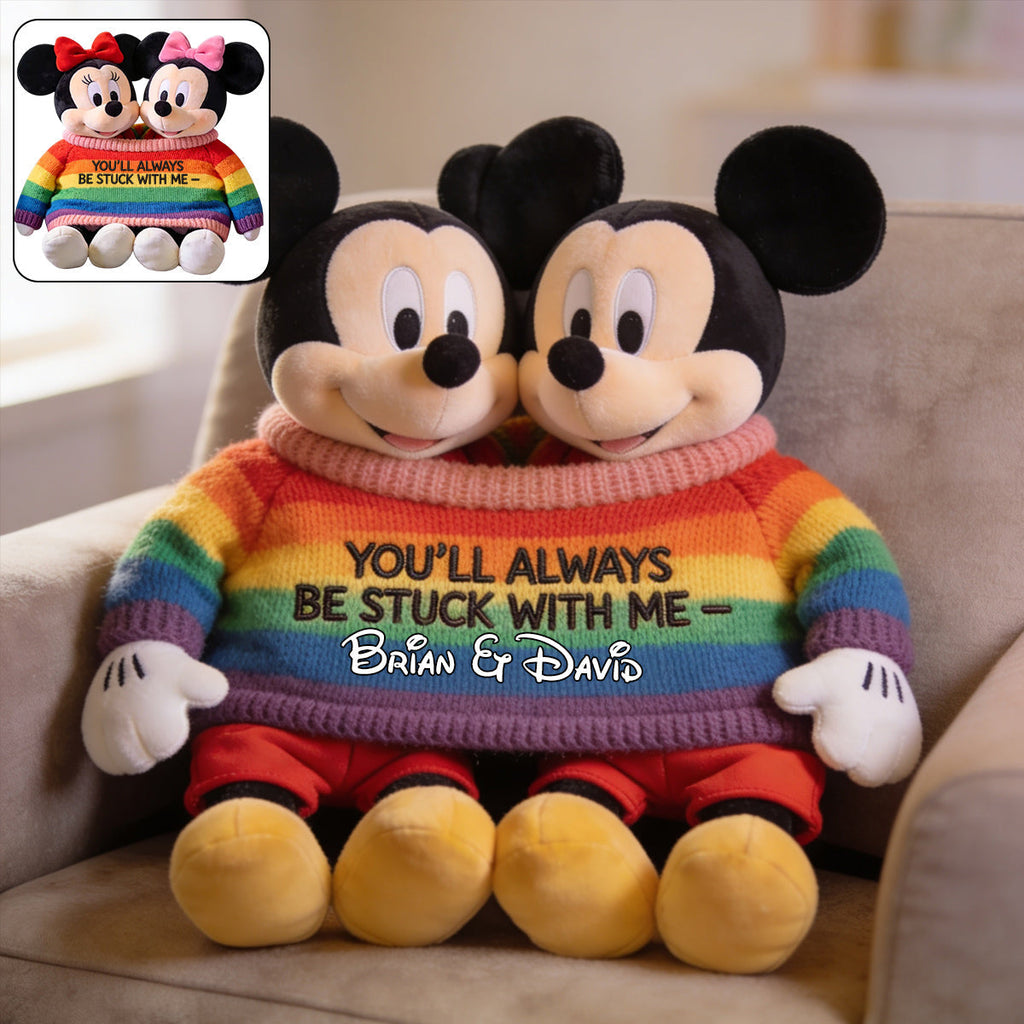 Personalized Mouse Couples Faux Fur Pillow Custom Gift Premium Faux Fur Pillow GradoCreations