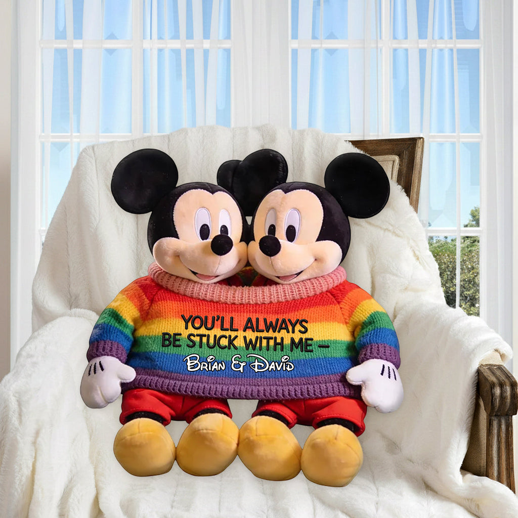 Personalized Mouse Couples Faux Fur Pillow Custom Gift Premium Faux Fur Pillow GradoCreations