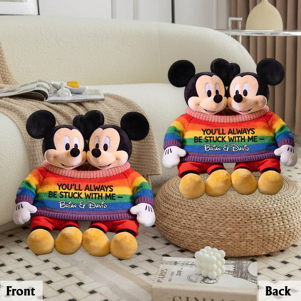 Personalized Mouse Couples Faux Fur Pillow Custom Gift Premium Faux Fur Pillow GradoCreations