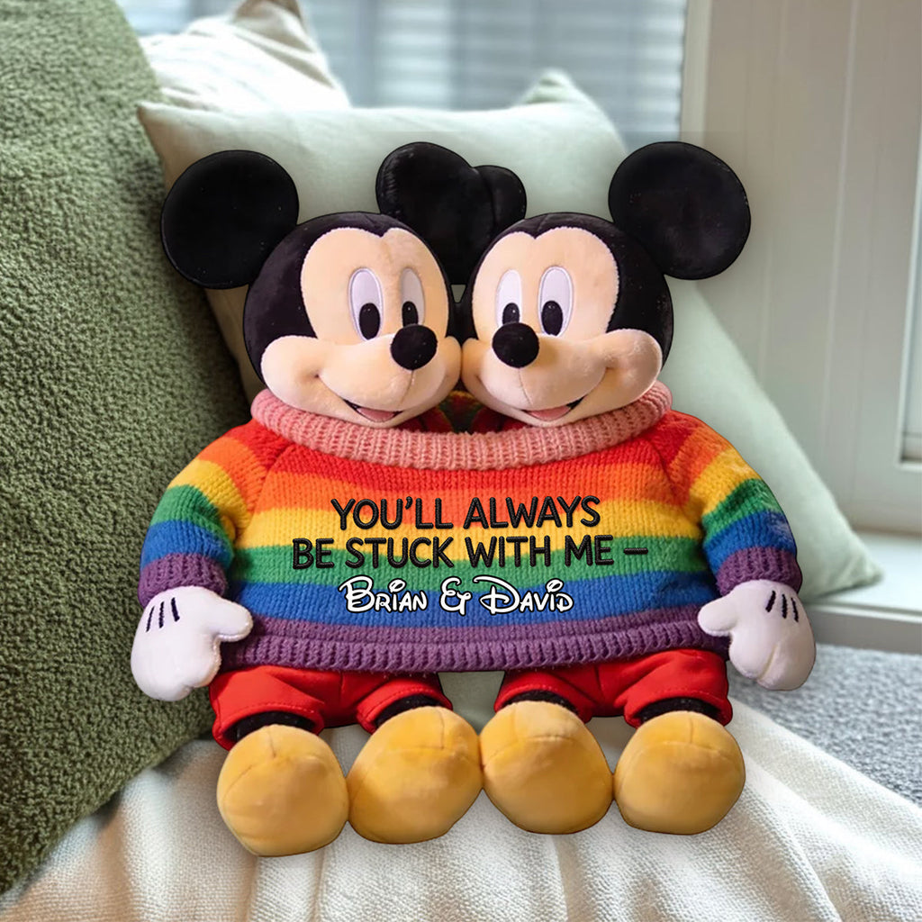 Personalized Mouse Couples Faux Fur Pillow Custom Gift Premium Faux Fur Pillow GradoCreations