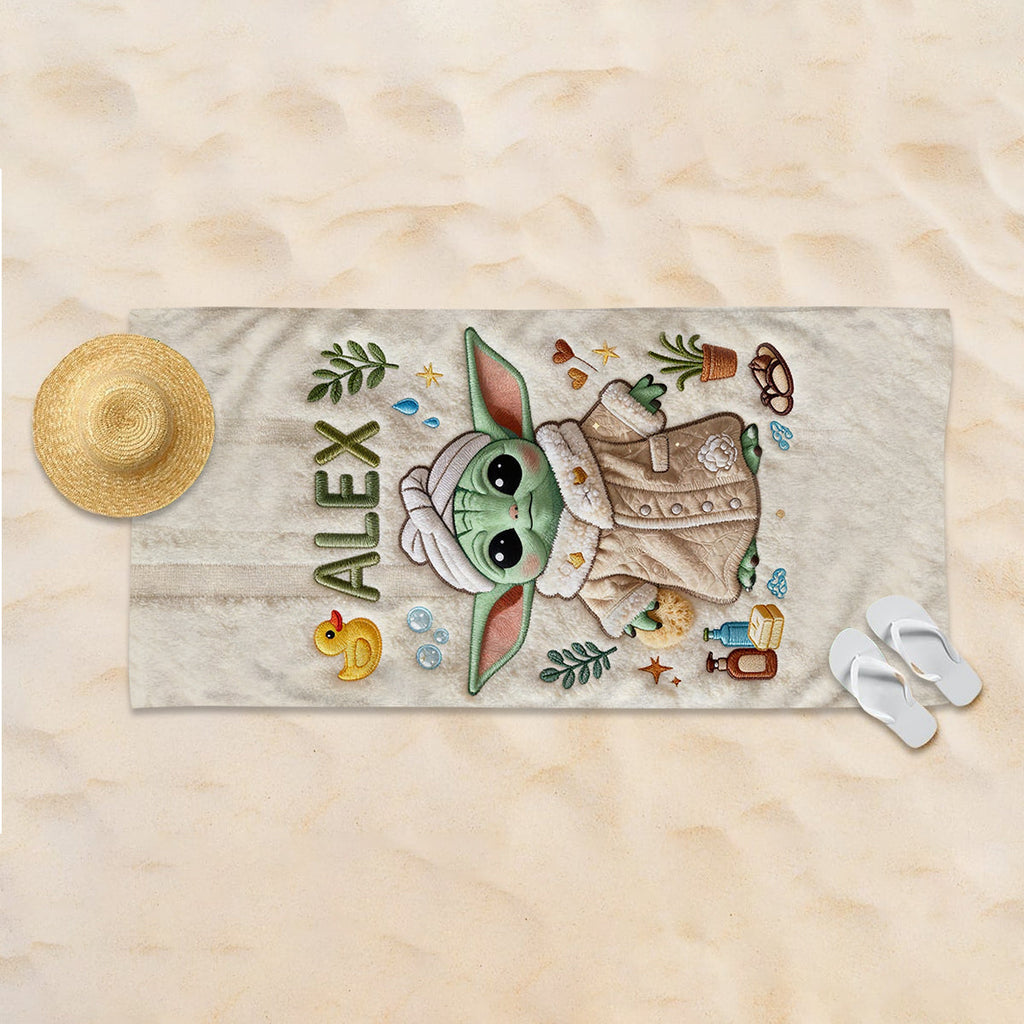 Personalized Quick-Dry Beach Towel with Fun Character Design Beach Towel GradoCreations