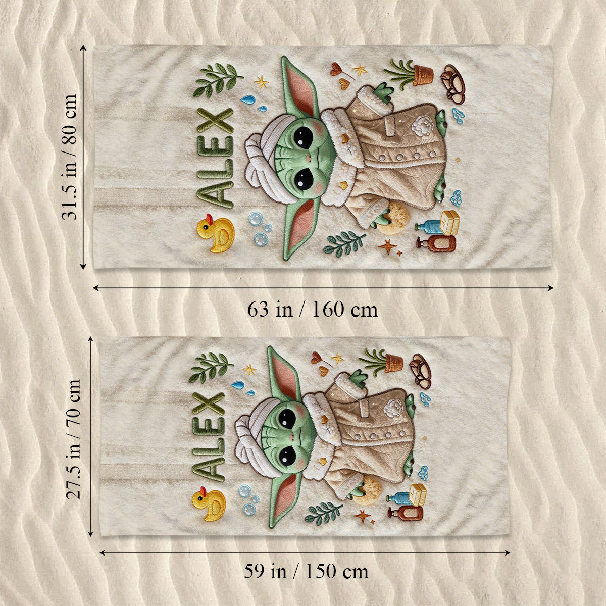 Personalized Quick-Dry Beach Towel with Fun Character Design Beach Towel GradoCreations