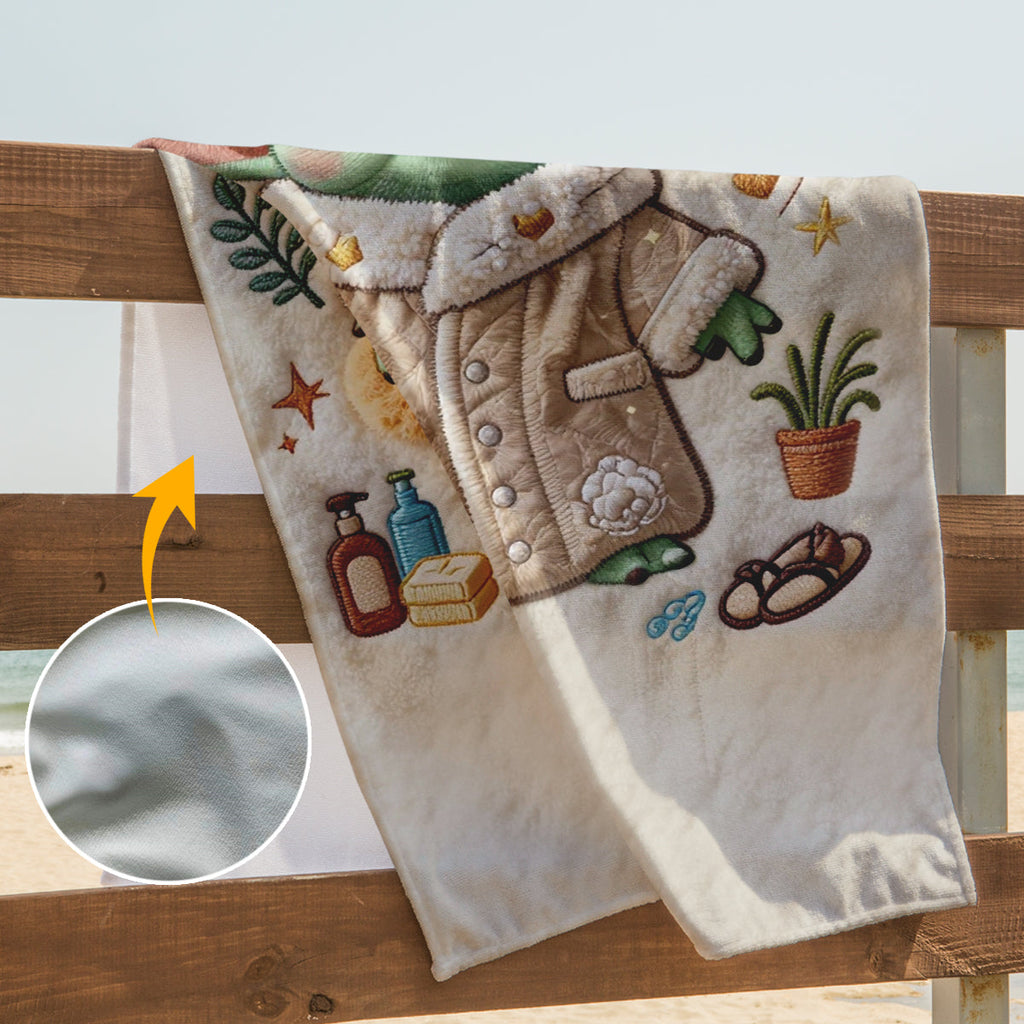 Personalized Quick-Dry Beach Towel with Fun Character Design Beach Towel GradoCreations