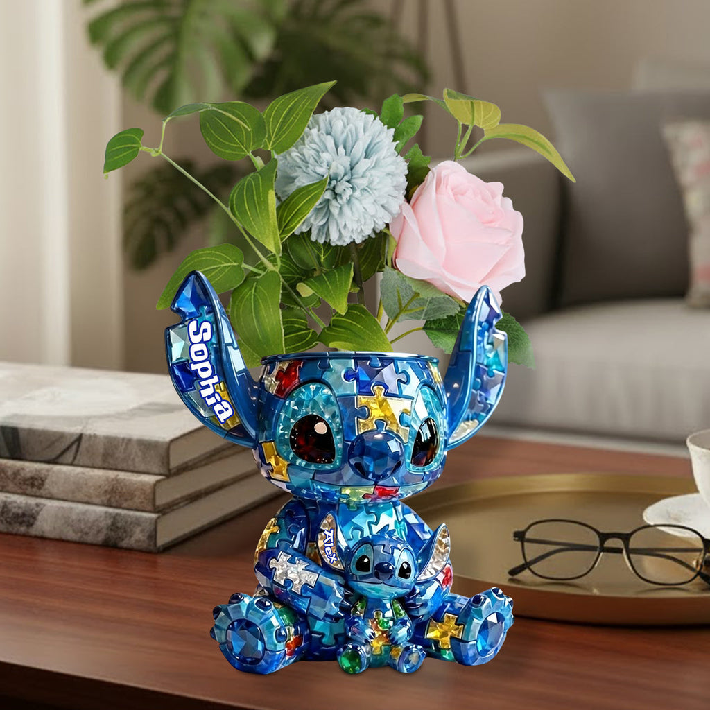 Personalized Autism Awareness Acrylic Flower Vase Custom Shape Custom Shape Acrylic Flower Vase GradoCreations