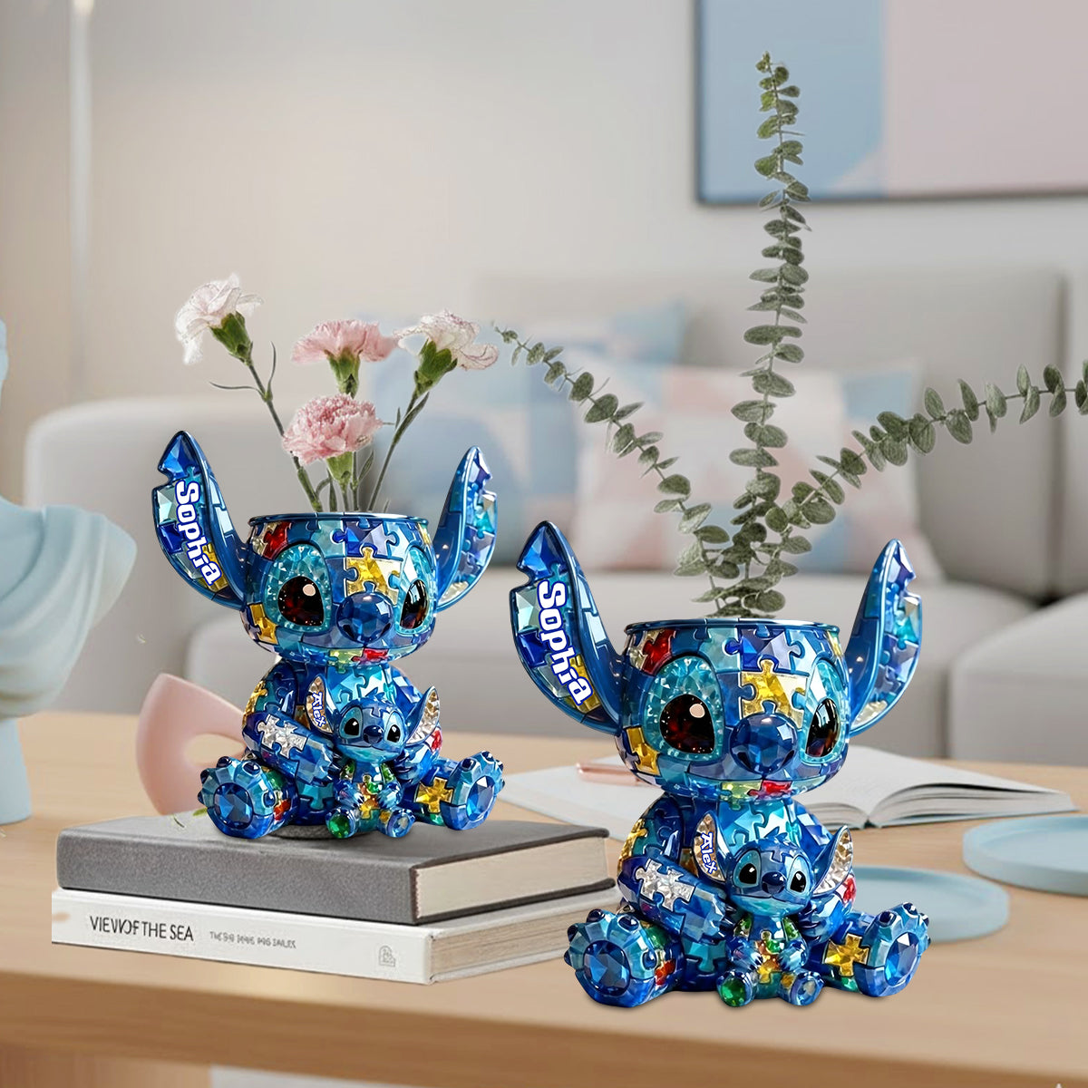 Personalized Autism Awareness Acrylic Flower Vase Custom Shape Custom Shape Acrylic Flower Vase GradoCreations