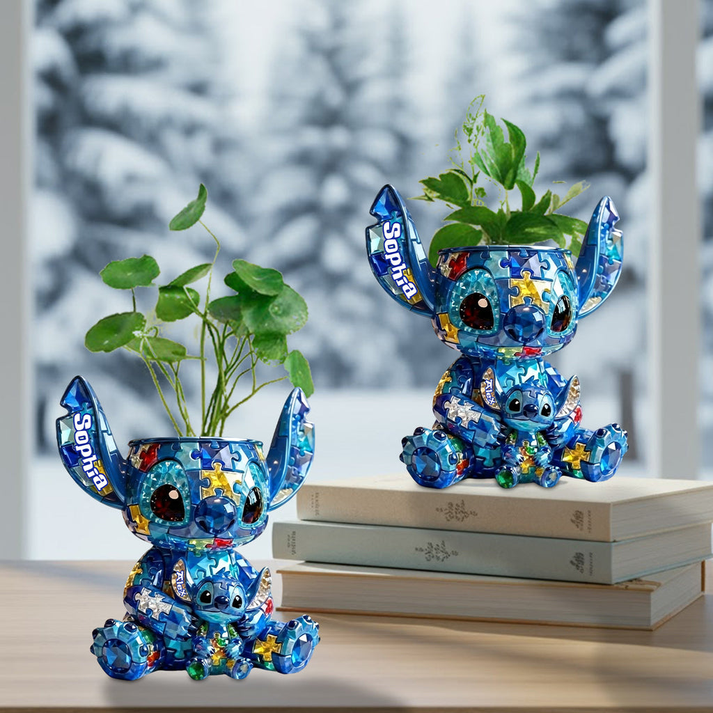 Personalized Autism Awareness Acrylic Flower Vase Custom Shape Custom Shape Acrylic Flower Vase GradoCreations
