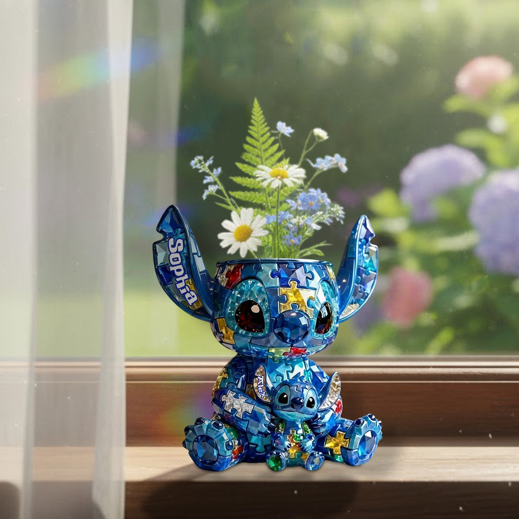 Personalized Autism Awareness Acrylic Flower Vase Custom Shape Custom Shape Acrylic Flower Vase GradoCreations