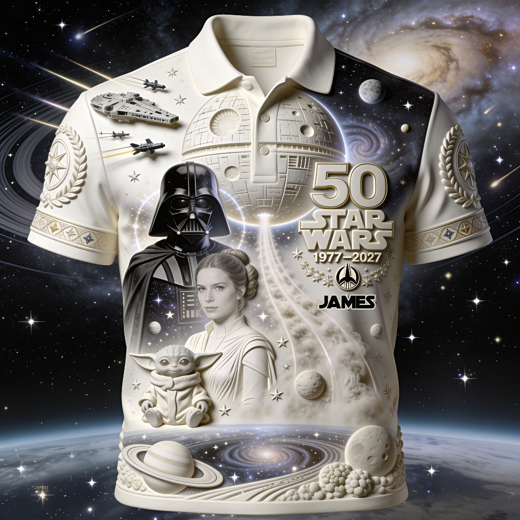 Personalized Star Wars 50th Anniversary Polo Shirt Gift for Him Polo Shirt GradoCreations