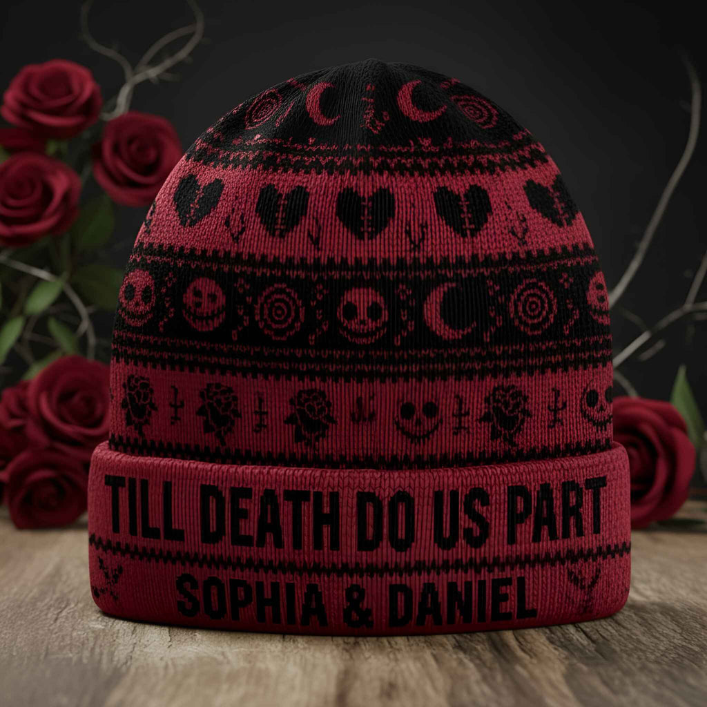 Personalized Till Death Do Us Part Beanie Hat Gift for Couples Beanie Hat GradoCreations