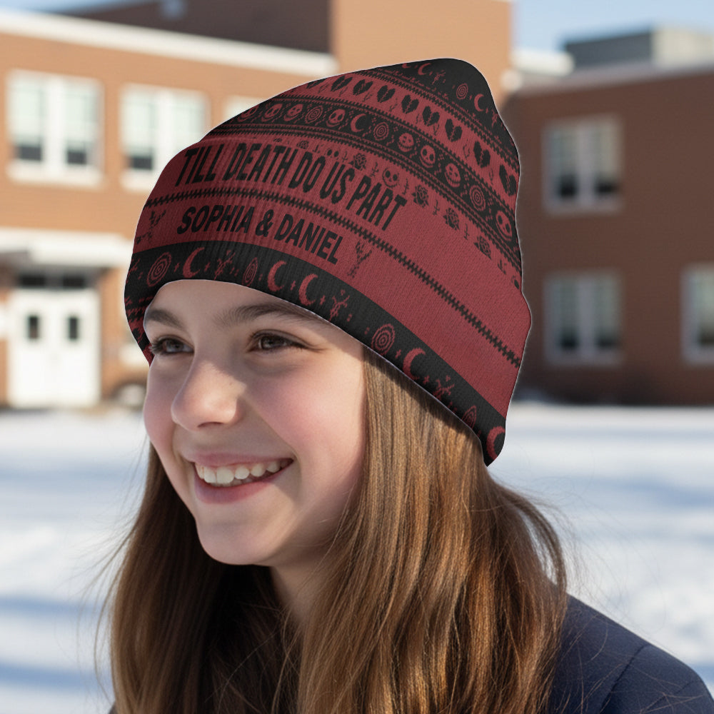 Personalized Till Death Do Us Part Beanie Hat Gift for Couples Beanie Hat GradoCreations