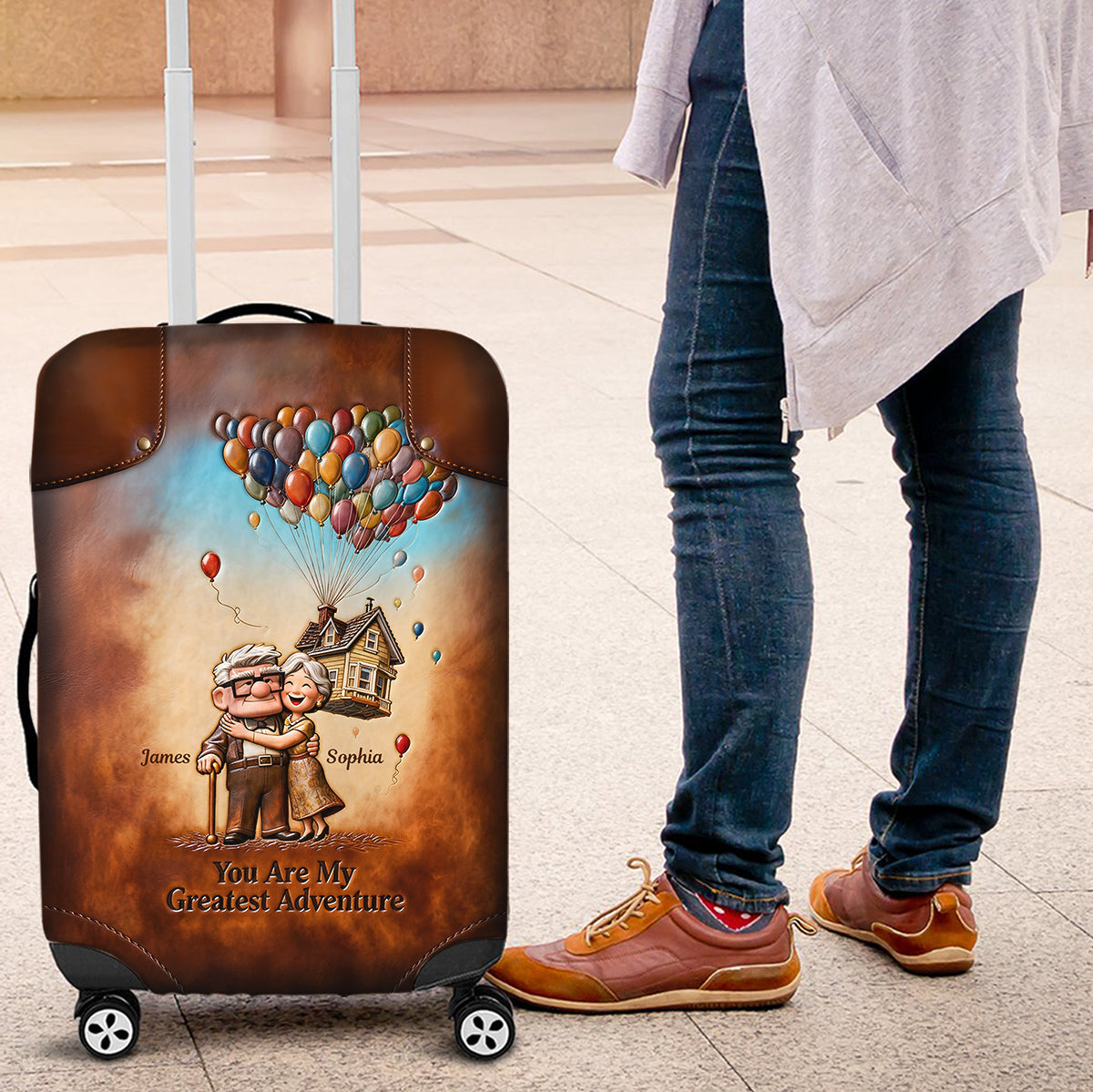 Personalized Luggage Cover You Are My Greatest Adventure Gift for Couples Luggage Cover GradoCreations