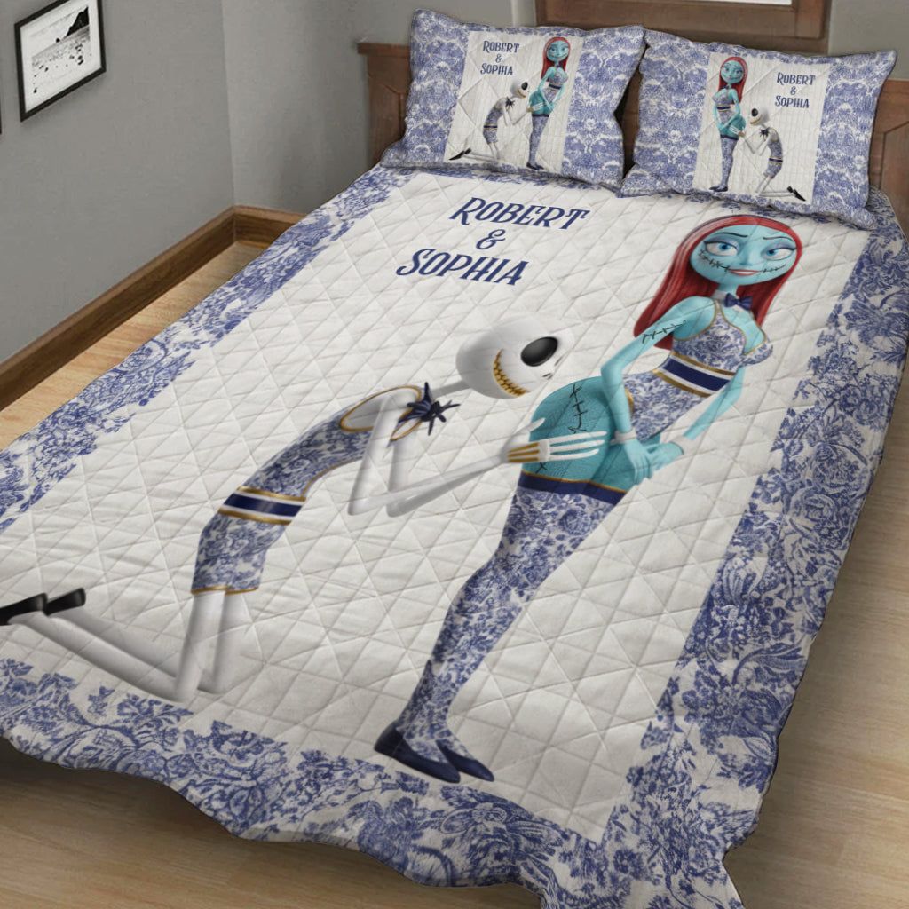 Personalized Nightmare Quilt Set with Custom Names for Couples Quilt Set GradoCreations