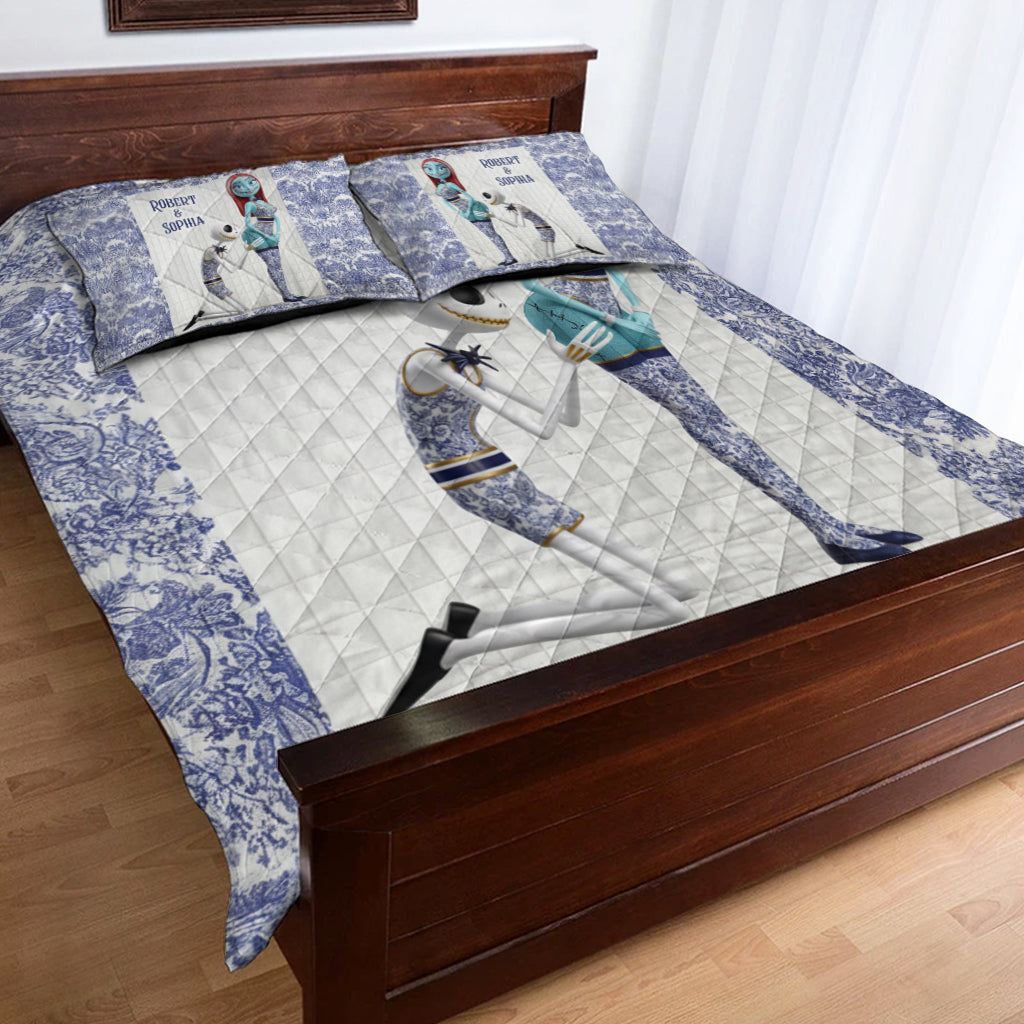 Personalized Nightmare Quilt Set with Custom Names for Couples Quilt Set GradoCreations