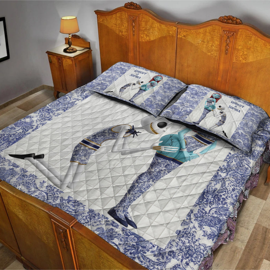 Personalized Nightmare Quilt Set with Custom Names for Couples Quilt Set GradoCreations