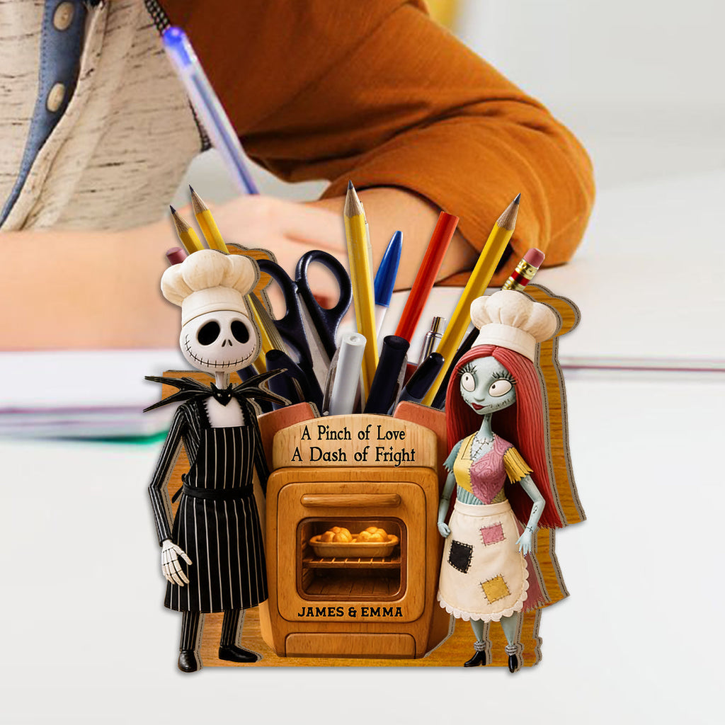 Personalized Wooden Desk Organizer for Couples - Unique Gift Idea Wooden Pen Holder GradoCreations
