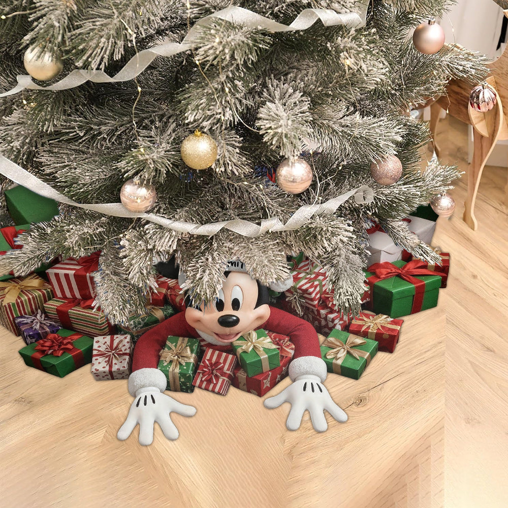 Personalized Mouse Shaped Tree Skirt Custom Name Holiday Décor Shaped Tree Skirt GradoCreations