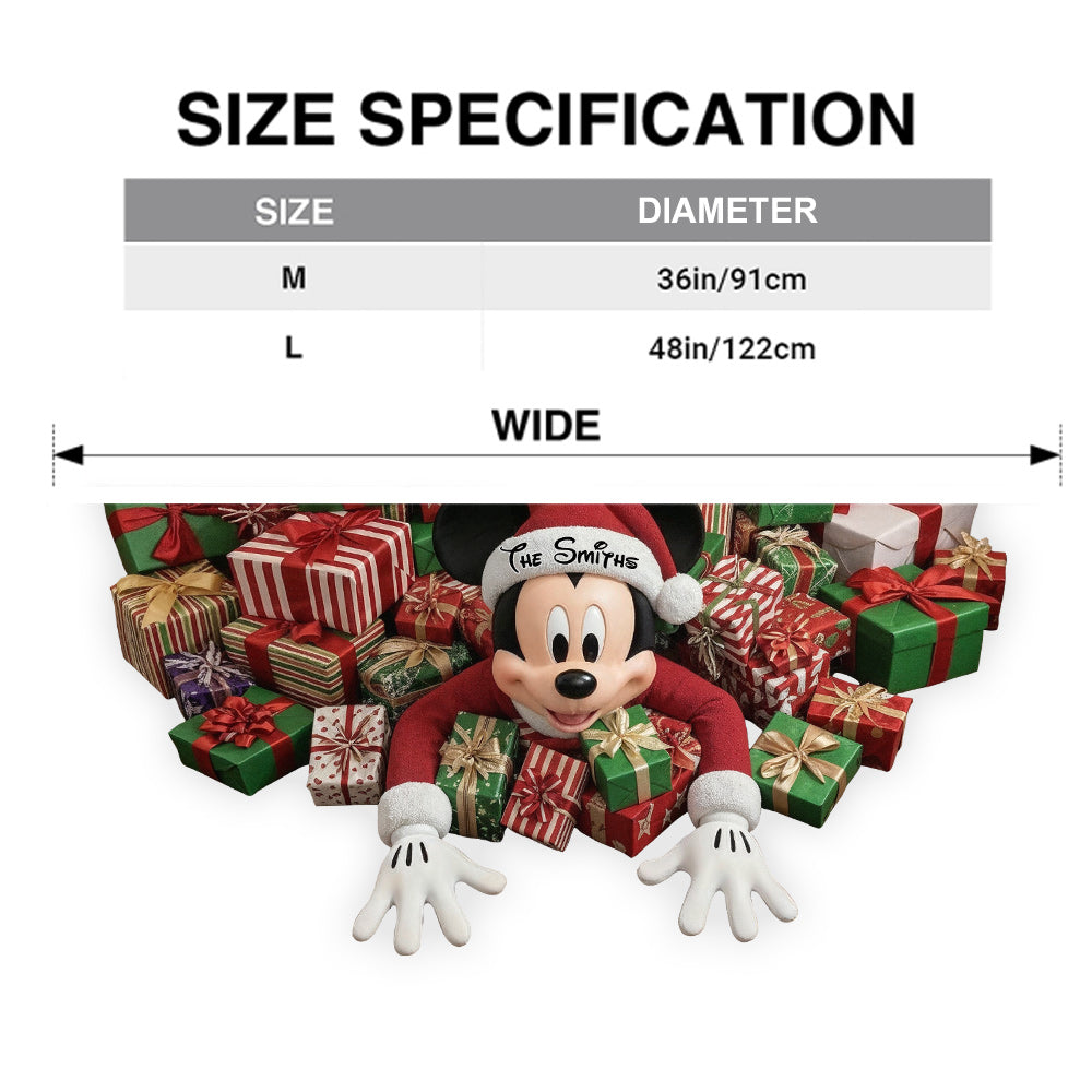 Personalized Mouse Shaped Tree Skirt Custom Name Holiday Décor Shaped Tree Skirt GradoCreations