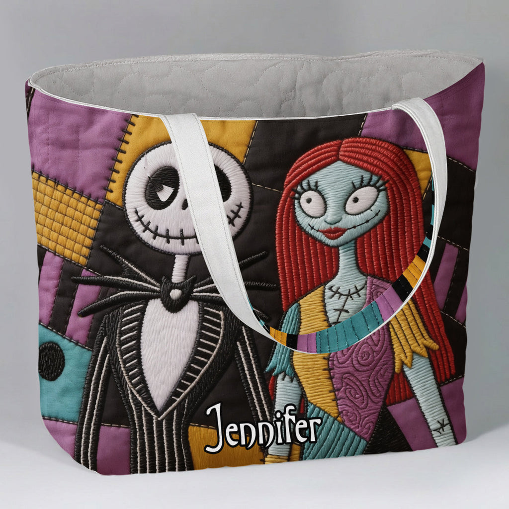 Personalized Nightmare Quilted Tote Bag Custom Name Gift Quilted Tote Bag GradoCreations