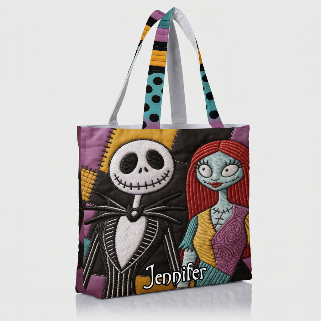 Personalized Nightmare Quilted Tote Bag Custom Name Gift Quilted Tote Bag GradoCreations