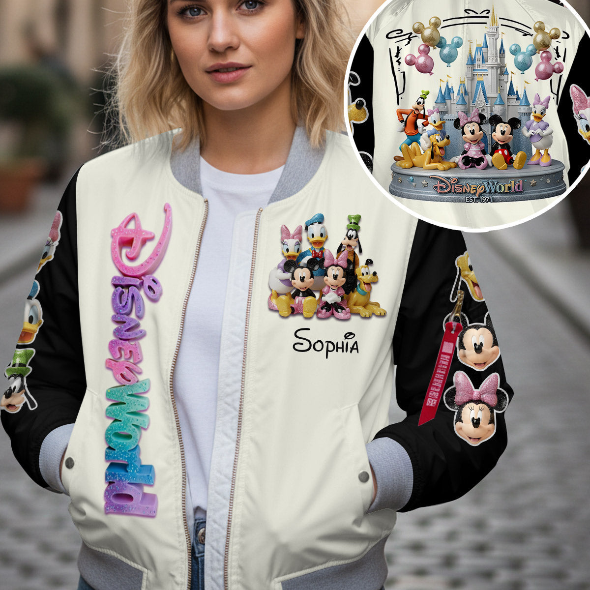 Personalized Disney Mouse Bomber Jacket Custom Name Gift Bomber Jacket GradoCreations