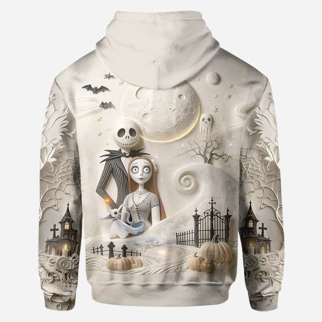 Personalized Spooky Love All Over Shirt Custom Name Gift for Couples AOP Shirt GradoCreations