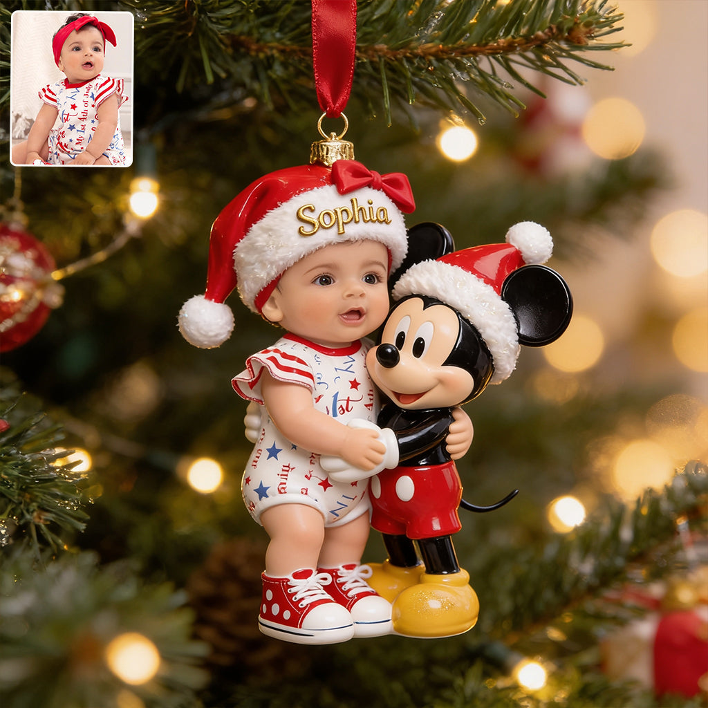 Personalized Baby's First Christmas Acrylic Ornament with Photo - Custom Family Gift Ornament GradoCreations