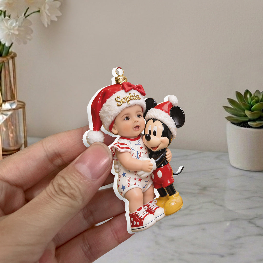 Personalized Baby's First Christmas Acrylic Ornament with Photo - Custom Family Gift Ornament GradoCreations