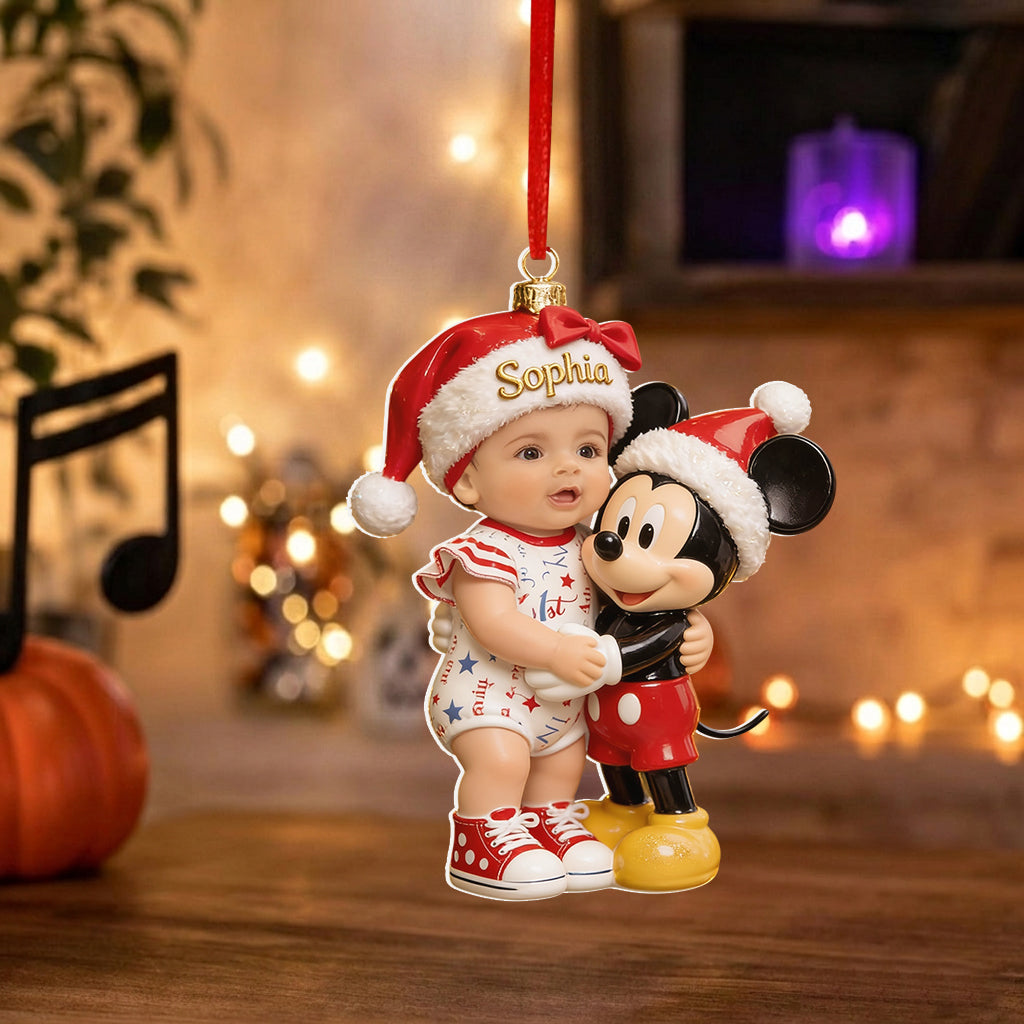 Personalized Baby's First Christmas Acrylic Ornament with Photo - Custom Family Gift Ornament GradoCreations