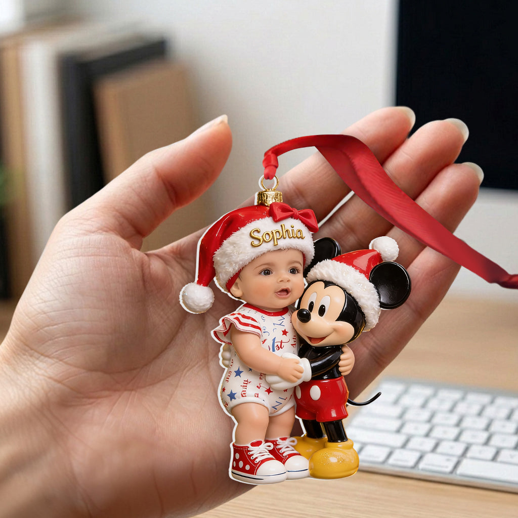 Personalized Baby's First Christmas Acrylic Ornament with Photo - Custom Family Gift Ornament GradoCreations