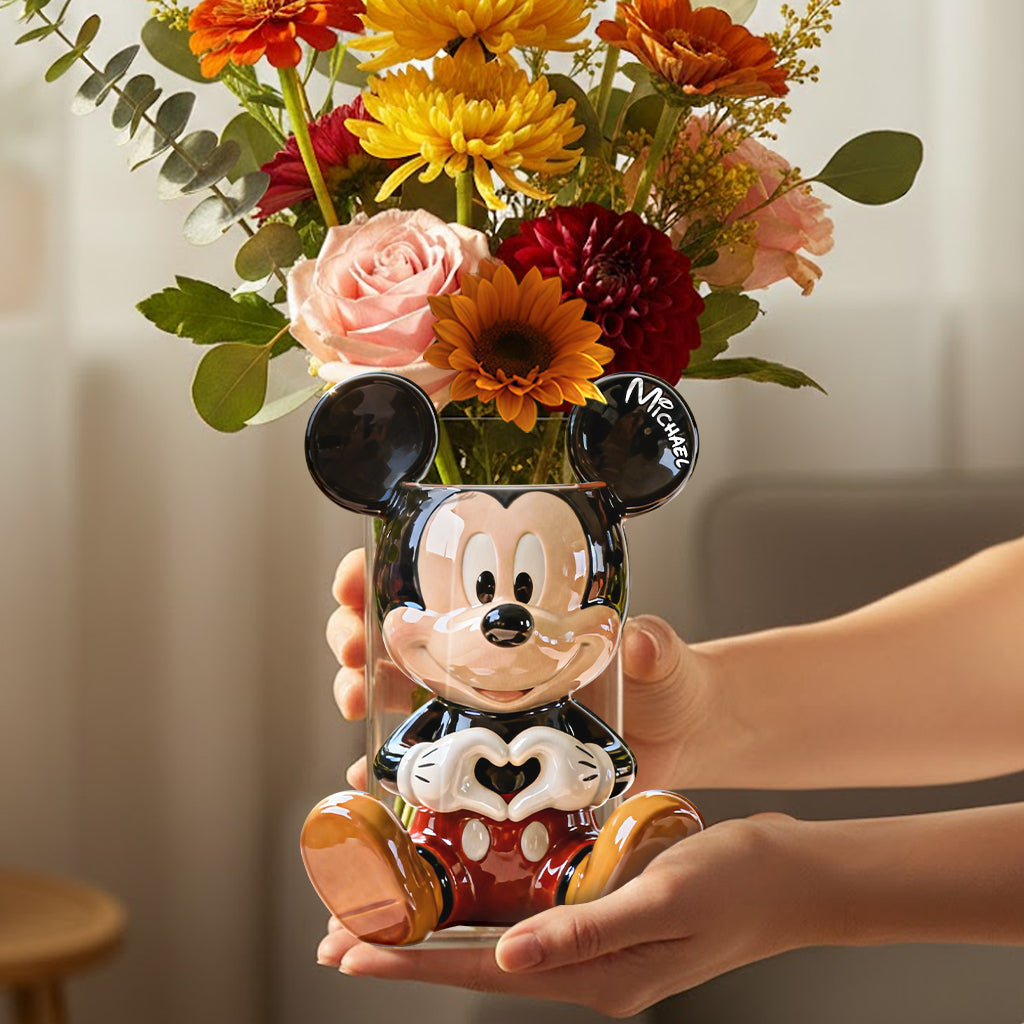 Personalized Mickey Mouse Acrylic Pot Custom Name Gift Acrylic Pot GradoCreations