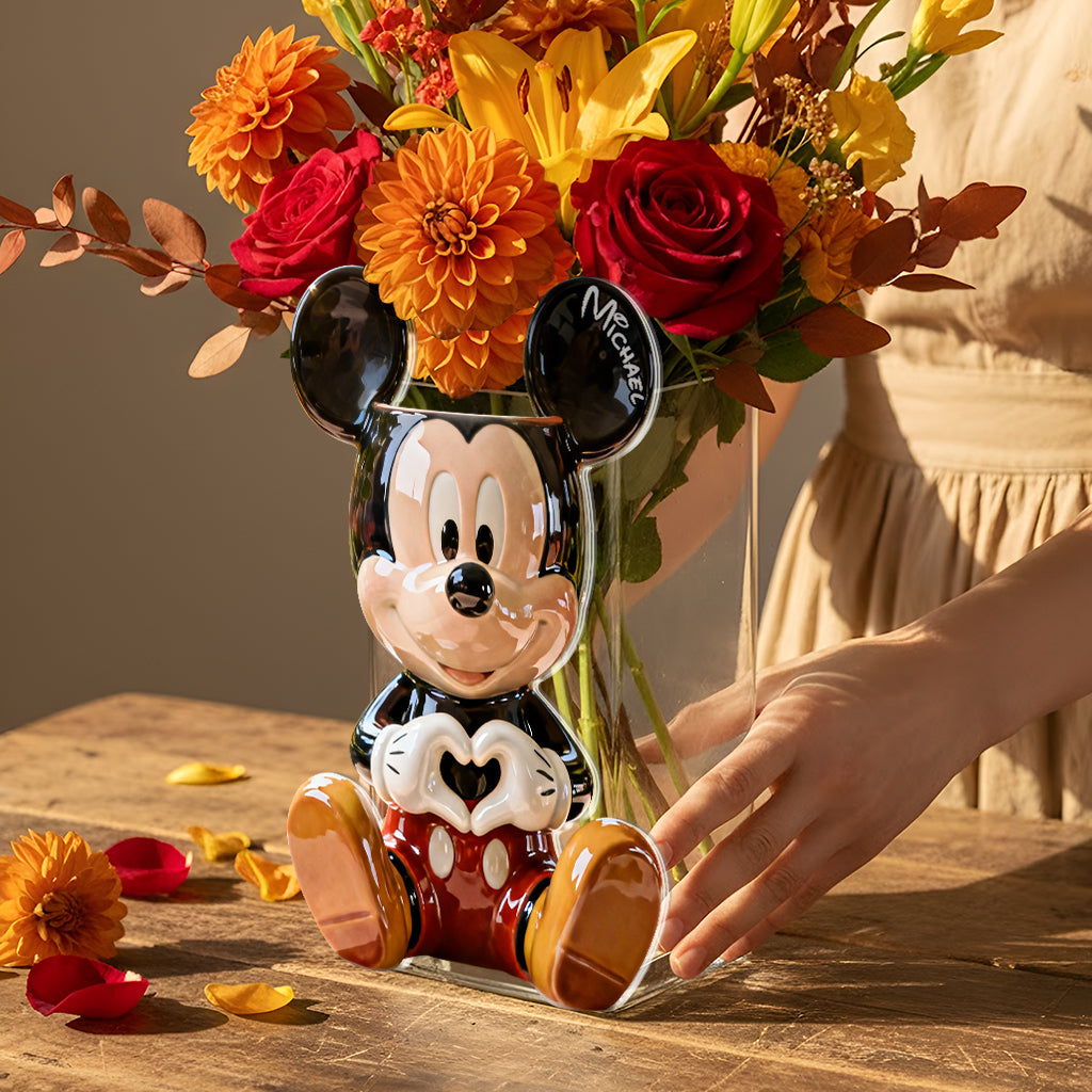 Personalized Mickey Mouse Acrylic Pot Custom Name Gift Acrylic Pot GradoCreations