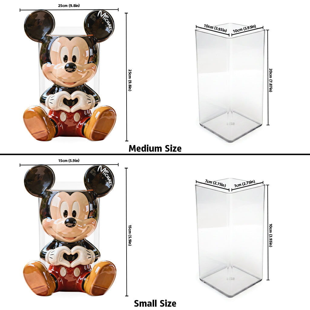 Personalized Mickey Mouse Acrylic Pot Custom Name Gift Acrylic Pot GradoCreations