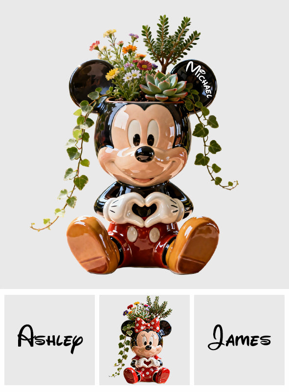 Personalized Mickey Mouse Acrylic Pot Custom Name Gift Acrylic Pot GradoCreations