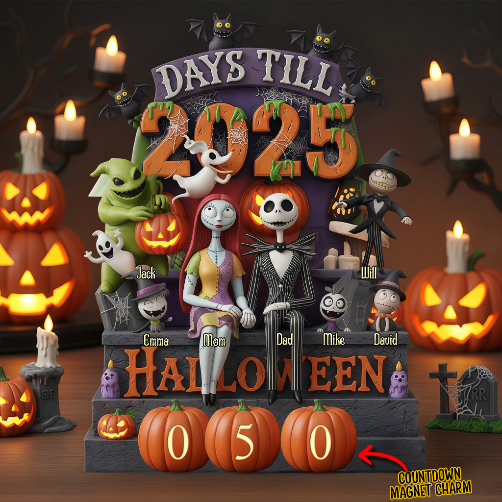 Personalized Halloween Countdown Interchangeable Plaque with Charms Interchangeable Plaque GradoCreations
