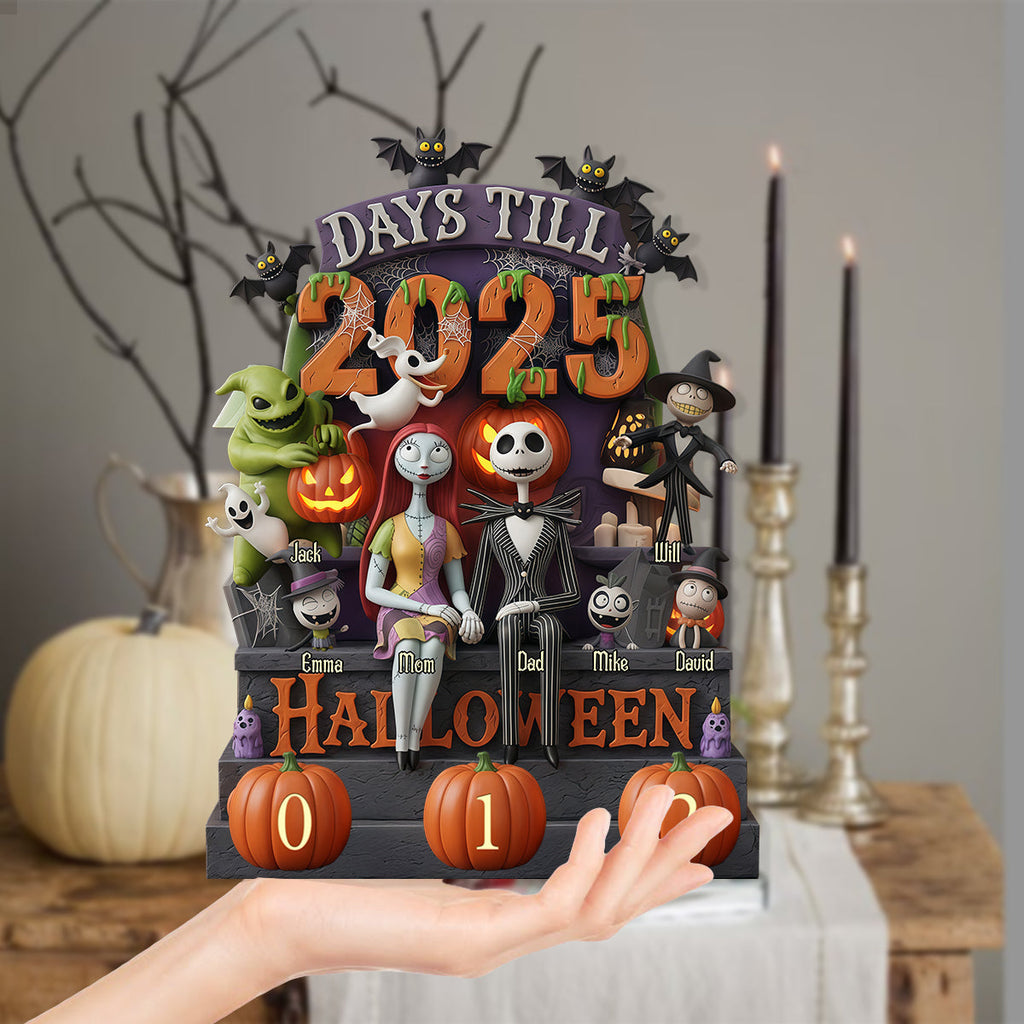 Personalized Halloween Countdown Interchangeable Plaque with Charms Interchangeable Plaque GradoCreations
