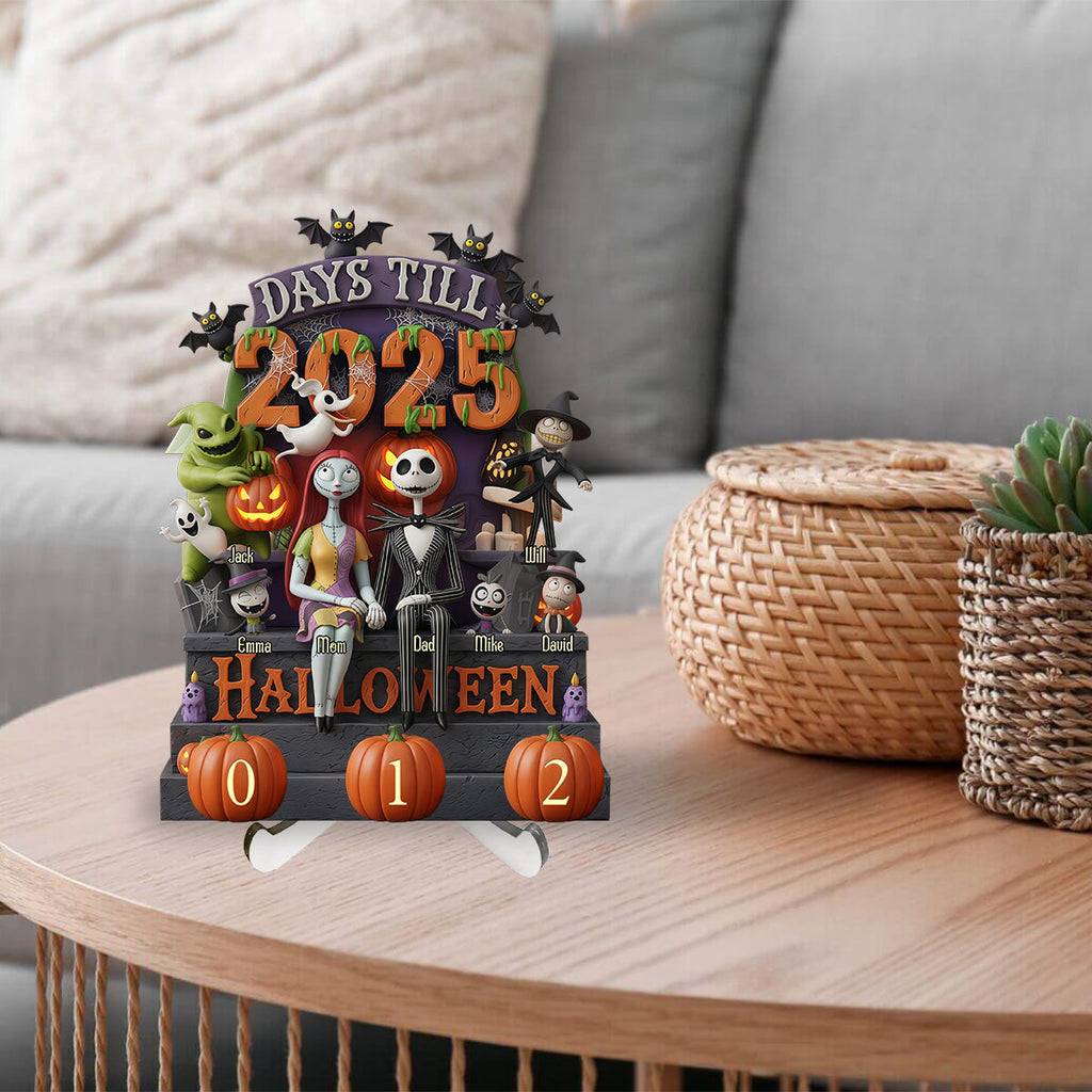 Personalized Halloween Countdown Interchangeable Plaque with Charms Interchangeable Plaque GradoCreations
