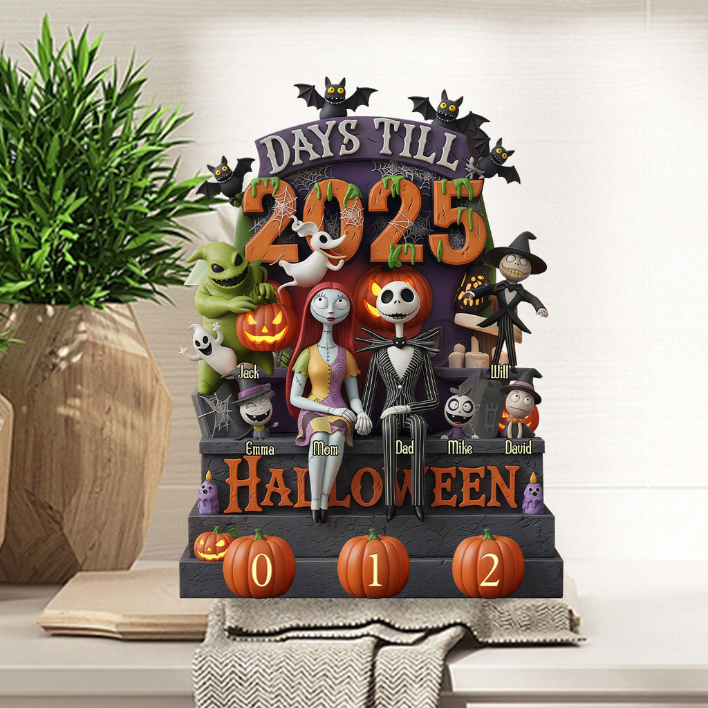 Personalized Halloween Countdown Interchangeable Plaque with Charms Interchangeable Plaque GradoCreations