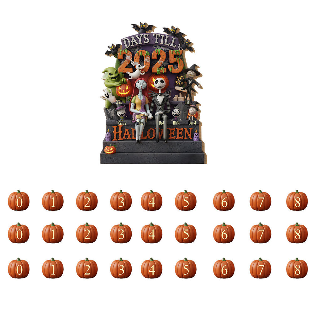 Personalized Halloween Countdown Interchangeable Plaque with Charms Interchangeable Plaque GradoCreations