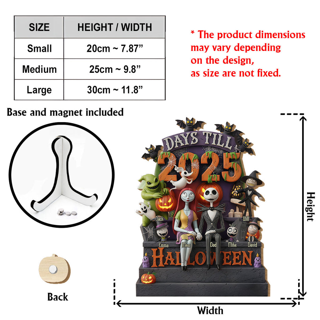 Personalized Halloween Countdown Interchangeable Plaque with Charms Interchangeable Plaque GradoCreations